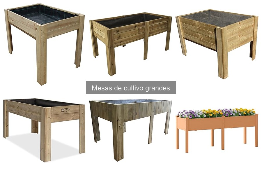 Comparativa de materiales para mesas de cultivo grandes