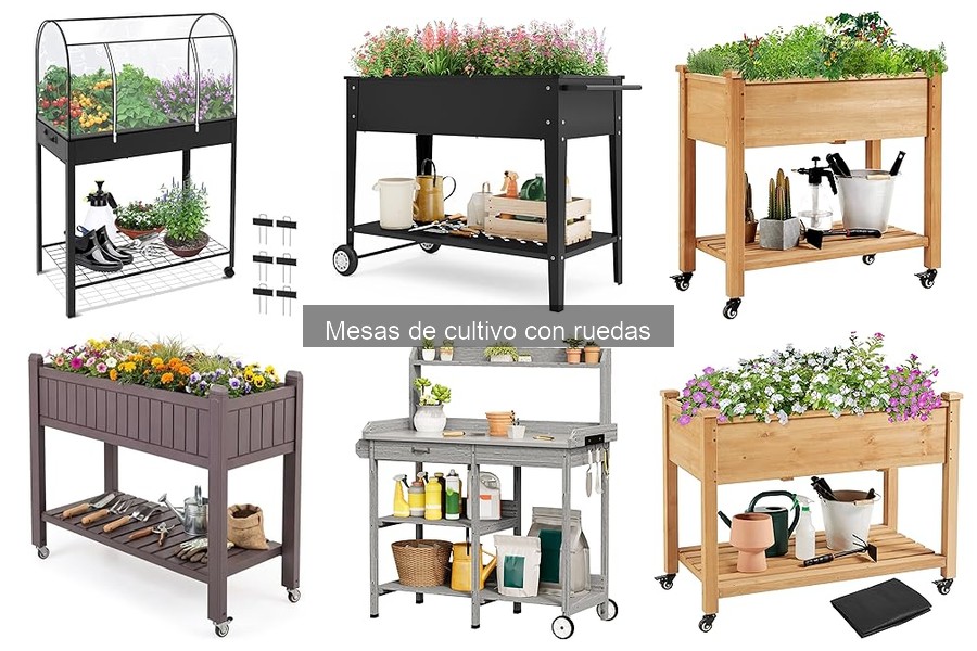 Comparativa de mesas de cultivo con ruedas: marcas y precios