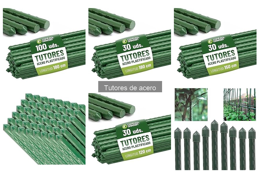 Mantenimiento de tutores de acero en el huerto urbano