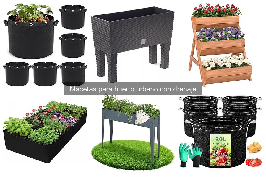 Tipos de macetas con drenaje para huerto urbano