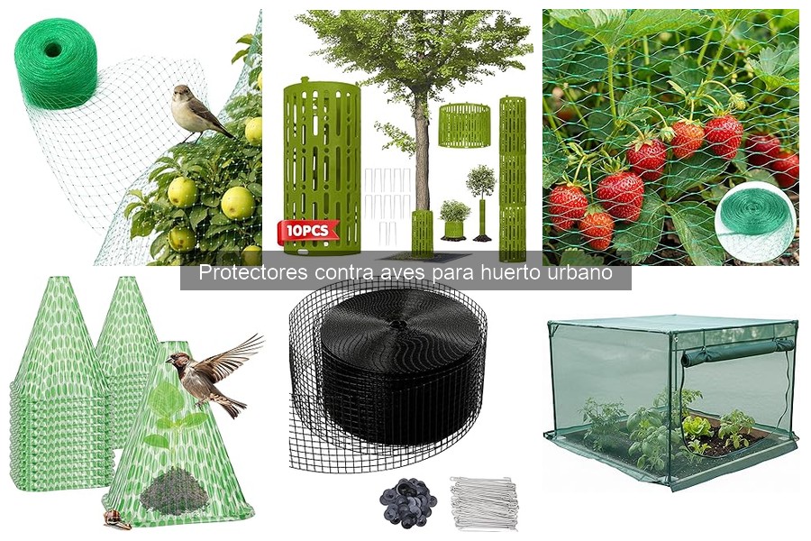Tipos de protectores contra aves para huertos urbanos